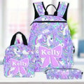 Custom Backpack for Kids, Custom Name Backpack, Back to School Gifts, Personalized Unicorn Backpack set, Personalized Dinosaur Backpack set