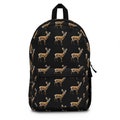 Deer Patterned Black Backpack - Perfect Back to School Gift - Unique Backpack for any Student