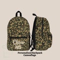 Personalized Camo Camouflage Backpack Set, Country Kid Back To School Lunch Bag Tumbler, Custom Name Daycare Knapsack, Bookbag Birthday Gift