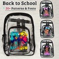 Custom Clear Backpack With Name,Personalized Game kids Backpack,Custom Black Girl Name bag,Custom PVC Transparent School Bag,Back to School