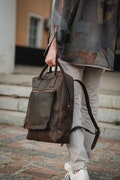 Personalized Vintage Leather Laptop Backpack - Classic Brown Leather Rucksack, Hipster Style