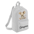 Vintage Mouse Teddy Bear Mini Personalised Backpack Custom Name Rucksack, Backpack For Nursery Preschool, Bag For School, Toddler Children's
