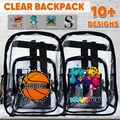 Personalized Clear Backpack for Boys Girls,Custom Gamer Bakcpack,Custom PVC Transparent Backpack with Name,Water Proof Backpack for School
