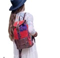 MOROCCAN BERBER BACKPACK, Vintage Kilim Leather Bag, Ethnic Carpet Rucksack, Woven Tapestry Travel Bag, Hippie Holdall Boho