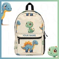 Personalized Kids Backpack with Name, Back to School bag, Backpack tag, Preschool, Toddler, and Kindergarten Backpack, Cute Dino Design