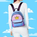 Small backpack with a colorful design - mini backpack - back to school backpack - PU leather backpack - Pixel art bag - Bag for students