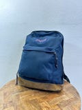 90s vintage jansport bottom leather backpack day pack 443034