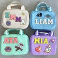 Personalized Custom Nylon Lunch bag, Chenille alphabet patch lunch bag,Customized name lunch bag, Gifts for Kids and Toddlers
