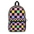 Colorful Checkered Pattern Backpack, Back to School 17inch Backpack, Cool Backpack, Laptop Backpack, School Book Bag, Travel Backpack.