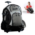 Personalized Rolling Backpack, Inline Skate Wheels, Embroidered Monogrammed Name, Side Pockets, College Student Gift, Large Backpack Handle