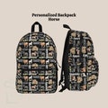 Personalized Country Horse Backpack, Boho Kid Back To School Lunch Bag Set, Custom Name Daycare Travel Bookbag, Girl Tumbler Birthday Gift