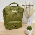 Personalized A4 children's school bag with dinosaur name, back to school bag, children's school backpack, animal school bag