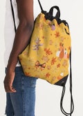 Fall leaves Halloween vibes Canvas Drawstring Bag for them her him gift teen school backpack work bag overnight travel  partner wife husband