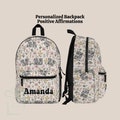 Personalized Wildflower Affirmations Backpack Lunch Bag Set Back To School Bookbag Custom Name Travel Tumbler Teen Girl Floral Birthday Gift