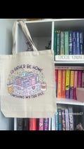 BookishTote Bag- Bookish Canvas Tote Bag - I?d Rather Be Home Finishing My TBR Pile - Perfect Gift for Book Lovers- Bookworm tote bag