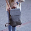 Minimalist leather backpack with lining for a laptop | Customized backpack for laptops 13-15 inches | Anniversary gift for Him