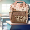PERSONALIZED Brahman Cattle Girls Western Backpack, Girl Baby Western Diaper Bag, Rodeo Cowgirl Diaper Bag Western Baby Gift, Ranch Mom Gift