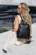 Leather Backpack for Travel, Work, and Personalized Gifts, Black Leather Backpack Women, Small Leather Tote Backpack, Versatile Backpack