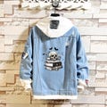 Halloween Skull Denim Jacket, Teens Jacket, Hooded Jacket, Mens Jacket, Womens Custom Jacket, Personalized Jacket (Go 1-2 Sizes Up)