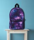 Nebular Space Backpack - School Backpack, Blank Name Tag Sewn Inside, Lightweight Backpack, Waterproof Backpack, Drink Pocket, Polyester