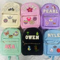 Custom Name Nylon Backpack, Personalized Chenille Letter Name Patch School Bag, Birthday Gift For Kids and Toddlers Gift