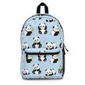 Cute Panda Light Blue Backpack funny Cute Kawaii Bears bamboo durable back pack Bag for School Gift for Granddaughter Grandson Daughter