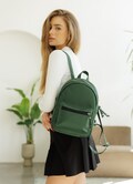 Small Backpack Work Bag, Green Backpack, Teacher Backpack, Vegan Leather Backpack for Women, Sister Birthday Gift Work Backpack