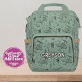 Golf Baby Bag, Kids Personalized Backpack Tote, Daycare Bag, Diaper Backpack, Multifunctional Diaper Backpack, Sage Green, Golf Nursery