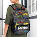 Personalized Car Backpack,Name Backpack,Custom Boy Backpack,Boy Name Bookbag,Custom Backpack Kids,Monogram Lunch Bag,Back to School Gift