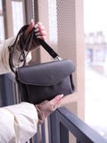 Smooth Chocolate Leather Handbag, Small Shoulder Bag for Women, Crossbody Purse, Everyday Bag, Chic Minimalist Style