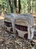 Large Hemp Himalaya Boho Backpack Handmade in Nepal - Eco Friendly Rustic Natural Durable Laptop Bag with Water Bottle Pockets