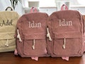 Personalized Backpack - Velvet School Bag with Custom Name - Embroidered Backpack
