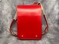 Randoseru Backpack, Red Japanese Tight Stitch Randoseru Bag, Red Japanese School Bag