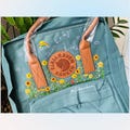 Kanken Personalised Embroidery, Fjallraven Kanken Backpack Embroidered with Custom Zodiac Signs, Constellation, Flowers and Sky theme
