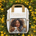 Dog Mom Backpack, Pet Travel Bag, Dog Diaper Bag, Dog Backpack, Dog Supplies Organizer, Dog Mom Gift, Black Woman