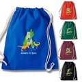 Dinosaur Custom Name PE Bag for School Bag Nursery Cotton Drawstring Gym Back to School Gift Him First Day of Personalised Gift Nursery Bag