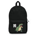 Personalized Black Dinosaur Backpack Custom Initial Kids School Bag Boys & Girls Dino Theme Stylish and Durable Back to School gift