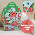 Personalized Watermelon Multifunctional Diaper Backpack | Diaper Bag for New Moms, Backpack for Toddler Mom, Gift for Xmas
