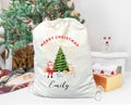 Custom Merry Christmas Santa Sack, Christmas Tree Santa Sack, Customized Family Xmas Santa Sack, Gift for Kids Santa Sack, Gift Santa Sacks
