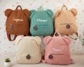 Personalized teddy bear backpack, toddler backpack, kids backpack with name, kids embroidered teddy bear backpack, custom name backpack