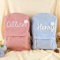 Kid Corduroy Backpack, Personalized Corduroy Backpack, Handmade Corduroy Backpack, Backpack With Name, School Bag For Kids, Christmas Gifts