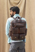 Leather Backpack Handmade Leather Rucksack Personalised Leather Laptop Backpack Leather Trekking Backpack Leather Hiking Bag Men Women