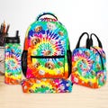 Custom Rainbow Backpack with Lunch Box,Customized Pet Face Bookbag Lunch Bag Set,Personalised Boys Girls Rucksack Backpack,Mini School Bag