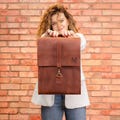 Personalized leather backpack for women, women bag for work, leather backpack for laptop