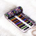 48 Holes Roll Colored Art Pencil Case- Large Capacity Canvas Pencil Case - Pencil Case for Children/Boy/Girl