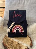 Children's backpack personalized, individual gift kindergarten time, kindergarten, personalized birthday rainbow rainbow backpack