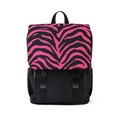 Pink Zebra Print Shoulder Backpack, Casual Travel Bag, Animal Pattern Bag