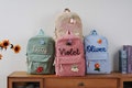 Personalized Kids Backpack, Custom Toddler Corduroy Backpacks Birthday Gift, Monogram Name Children's Baby's Cute School Bag for Girls Boys