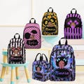 Custom Afro Black Girl Backpack Lunch Bag, Preschool Name Backpack Pencil Pouch Water Bottles, Custom Name Bag for girl, Back to School Gift