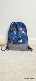 Gym bag / laundry bag with name personalized controller teenager blue